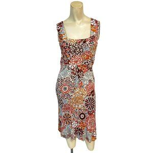 Emilio Pucci Multicolor Floral Print Sleeveless Rayon Dress Size 4